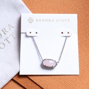 Kendra Scott Elisa Rose Quartz Necklace Silver